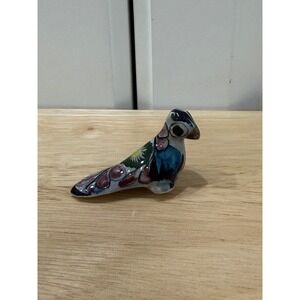 VTG Small Mexican Tonala Ceramic Bird Figurine Hand Painted in Mexico